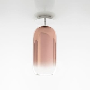 Artemide, Artemide Gople Abstands-Deckenleuchte kupfer, Deckenleuchte Gople glas transparent metall / Glas - H 50 cm - Artemide metall en glas