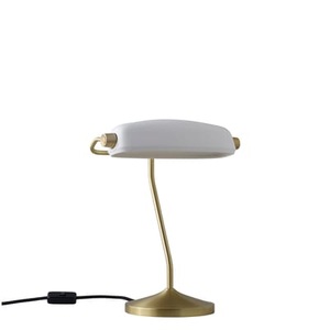 Original BTC, Bankers Schreibtischlampe / handgefertigt - H 41 cm - Original BTC weiß/gold/metall en metall/keramik, Schreibtischlampe Bankers keramik weiß gold metall / handgefertigt - H 41 cm - Original BTC metall en keramik