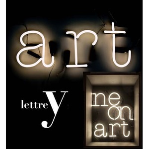 Seletti, Neon Art Wandleuchte mit Stromkabel Buchstabe Y - Seletti weiß en glas, Wandleuchte mit Stromkabel Neon Art glas weiß Buchstabe Y - Seletti weiß en glas