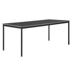 Muuto, Base rechteckiger Tisch / Tischplatte aus Holz - 190 x 85 cm - Muuto schwarz en holz, rechteckiger Tisch Base holz schwarz / Tischplatte aus Holz - 190 x 85 cm - Muuto schwarz en holz