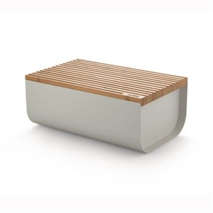 ALESSI, Mattina Brotkasten / Stahl & Bambus - 34 x 21 cm - Alessi grau en metall/holz, ALESSI - Brotkasten MATTINA - bambus/weiss - Mischmaterial - 21/34/14 cm