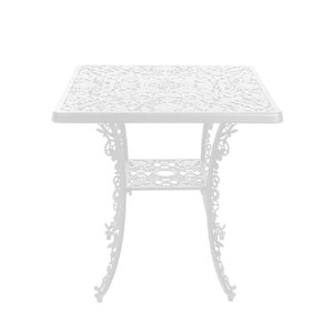 Seletti, Industry Garden quadratischer Tisch / 70 x 70 cm - durchbrochenes Metall - Seletti weiß en metall, quadratischer Tisch Industry Garden metall weiß / 70 x 70 cm - durchbrochenes Metall - Seletti weiß en metall