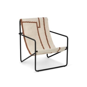 ferm living, Desert Kindersessel / Gestell schwarz - Plastikflaschen-Recycling - Ferm Living braun/beige en textil, Kindersessel Desert textil braun beige / Gestell schwarz - Plastikflaschen-Recycling - Ferm Living beige en textil