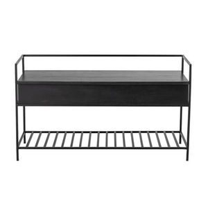 Bloomingville, Abelone Bank / Konsole - L 102 cm / integrierter Kasten - Bloomingville schwarz en holz, Bank Abelone holz schwarz / Konsole - L 102 cm / integrierter Kasten - Bloomingville schwarz en holz