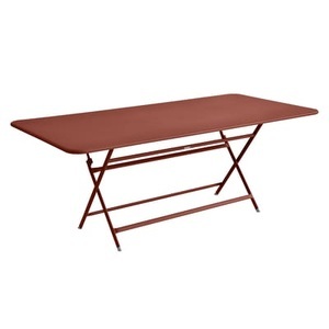 Fermob, Caractère Klapptisch / 90 x 190 cm - für 8 bis 10 Personen - Fermob rot/braun en metall, Klapptisch Caractère metall rot braun / 90 x 190 cm - für 8 bis 10 Personen - Fermob braun en metall