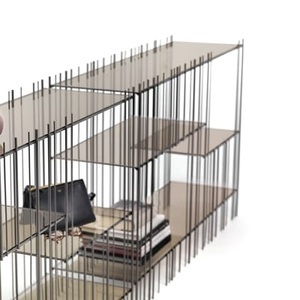 Mogg, Set de 6 étagères Regal für Stahlgestell ?Metrica Wall A? - Mogg braun/transparent en glas, Regal Set de 6 étagères glas braun transparent für Stahlgestell ?Metrica Wall A? - Mogg transparent en glas
