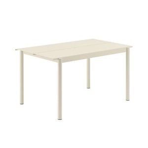 Muuto, Linear rechteckiger Tisch / Stahl - 140 x 75 cm - Muuto weiß en metall, rechteckiger Tisch Linear metall weiß / Stahl - 140 x 75 cm - Muuto weiß en metall