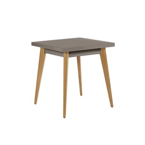 Tolix, quadratischer Tisch 55 metall grau / Beine Eiche - 70 x 70 cm - Tolix grau en metall, quadratischer Tisch 55 metall grau / Beine Eiche - 70 x 70 cm - Tolix grau en metall