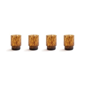 & klevering, Tortoise Glas / 4er Set - Schildpatt - & klevering braun en glas, Glas Tortoise glas braun / 4er Set - Schildpatt - & klevering braun en glas