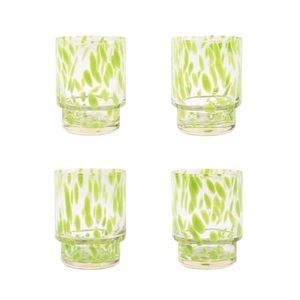 & klevering, Tortoise Glas / 4er Set - & klevering grün en glas, Glas Tortoise glas grün / 4er Set - & klevering grün en glas