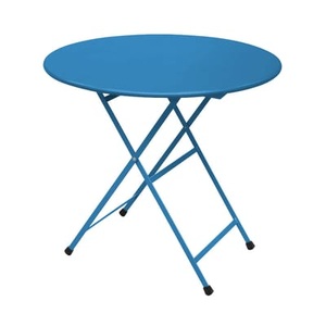 Emu, Emu Arc en Ciel Klapptisch rund, Klapptisch Arc en Ciel metall blau Ø 80 cm - zusammenklappbar - Emu blau en metall