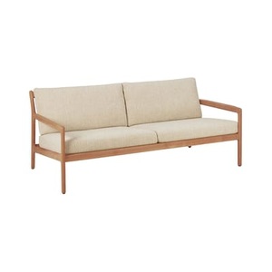 Ethnicraft, Jack Outdoor Sofa / L 180 cm - 3-Sitzer / Teakholz & Stoff - Ethnicraft beige en textil, Gartensofa 3-Sitzer Jack Outdoor textil holz beige / L 180 cm - 3-Sitzer / Teakholz & Stoff - Ethnicraft beige en holz