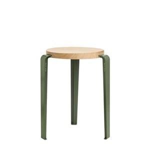 TIPTOE, Stappelbarer Hocker Lou metall grün holz natur / H 45 cm - Stahl & Eiche - TIPTOE en, Stappelbarer Hocker Lou metall grün holz natur / H 45 cm - Stahl & Eiche - TIPTOE holz natur en holz