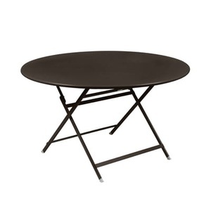 Fermob, Caractère Klapptisch / Ø 128 cm / 7 Personen - Fermob rot/braun en metall, Klapptisch Caractère metall rot braun / Ø 128 cm / 7 Personen - Fermob braun en metall