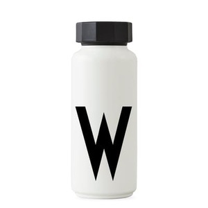Design Letters, Design Letters-Design Letters, Thermosflasche, W, Thermosflasche A-Z metall weiß 500 ml - Buchstabe W - Design Letters weiß en metall