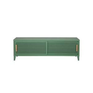 Tolix, B2 Bas Perforé TV Möbel / 120 x H 51 cm - Griffe aus Eiche - Tolix grün en metall, TV Möbel B2 Bas Perforé metall grün / 120 x H 51 cm - Griffe aus Eiche - Tolix grün en metall