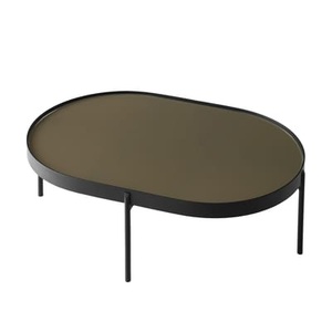 MENU, menu NoNo Table Beistelltisch L schwarz-braun, Couchtisch No-No Large metall glas braun schwarz / 96 x 59 x H 35 cm - Menu schwarz en glas