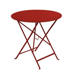Fermob, Bistro Klapptisch Ø 77cm - Klapptisch - Mit Loch für Sonnenschirm - Fermob rot en metall, Klapptisch Bistro metall rot Ø 77cm - Klapptisch - Mit Loch für Sonnenschirm - Fermob rot en metall