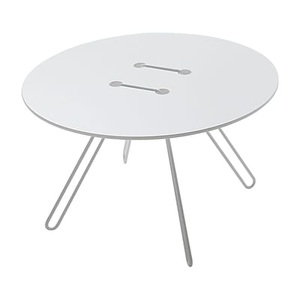Casamania, Couchtisch Twine metall holz weiß Ø 50 x H 33 cm - Casamania weiß en metall, Couchtisch Twine metall holz weiß Ø 50 x H 33 cm - Casamania weiß en holz