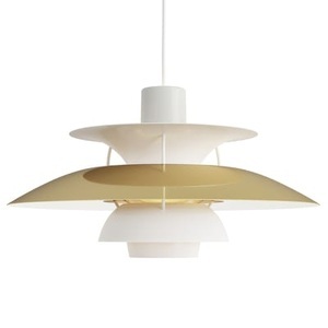 Louis Poulsen, Louis Poulsen PH 5 Messing Hängeleuchte Ø 50 cm, Pendelleuchte PH 5 weiß gold metall / Ø 50 cm - Louis Poulsen metall en metall