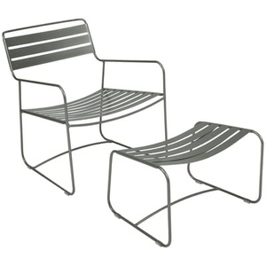 Fermob, Surprising Lounger Set Sessel & Fußstütze - Fermob grün/grau en metall, Set Sessel & Fußstütze Surprising Lounger metall grün grau - Fermob grau en metall