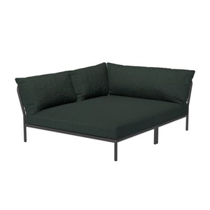 Houe, Level 2 Cozy Sofa / Weiche Rückenlehne & tiefe Sitzfläche - Eckmodul links - L 173,5 x T 139 cm - Houe grün en textil, Modulares Gartensofa Level 2 Cozy textil grün / Weiche Rückenlehne & tiefe Sitzfläche - Eckmodul links - L 173,5 x T 139 cm - Houe grün en textil