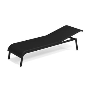 Emu, Tiki Sonnenliege / Multiposition - Stoff - Emu schwarz en metall/textil, Schrägstellbarer, stapelbarer Liegestuhl Tiki metall schwarz / Multiposition - Stoff - Emu schwarz en metall