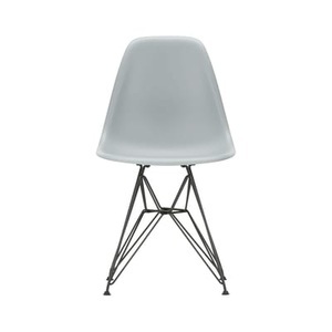 Vitra, Stuhl RE DSR - Eames Plastic Side Chair plastikmaterial grau / (1950) - Beine schwarz / recycelt - Vitra grau en plastikmaterial, Stuhl RE DSR - Eames Plastic Side Chair plastikmaterial grau / (1950) - Beine schwarz / recycelt - Vitra grau en plastikmaterial