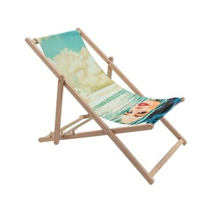 Seletti, Toiletpaper Liegestuhl / Girl in the sea - Seletti bunt en textil/holz, Klappbare, schrägstellbare Loungeliege Toiletpaper holz bunt / Girl in the sea - Seletti bunt en holz