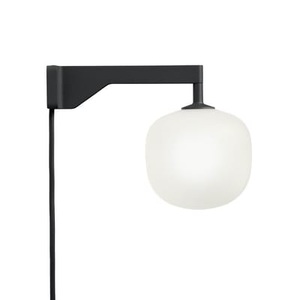 Muuto, Rime Wandleuchte mit Stromkabel / Mundgeblasenes Glas - Muuto schwarz en glas, Wandleuchte mit Stromkabel Rime glas schwarz / Mundgeblasenes Glas - Muuto schwarz en glas
