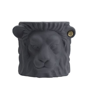 Garden Glory, Garden Glory-Garden Glory Lion Pot Topf S, Grau, Blumentopf Lion Small keramik grau / Indoor - H 21 cm - Garden Glory grau en keramik