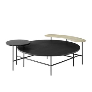 &tradition, Palette JH25 Couchtisch / 3 Tischplatten - &tradition schwarz/gold en metall/holz/stein, Couchtisch Palette JH25 metall holz stein schwarz gold / 3 Tischplatten - &tradition gold en stein