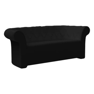 Serralunga, Sirchester Sofa - Serralunga schwarz en plastikmaterial, Gartensofa 3-Sitzer Sirchester plastikmaterial schwarz / L 193 cm - Serralunga schwarz en plastikmaterial
