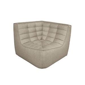 Ethnicraft, N701 Eckkaminsessel / Stoff - Ethnicraft beige en textil, Eckkaminsessel N701 textil beige / Stoff - Ethnicraft beige en textil