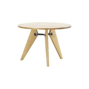 Vitra, Guéridon Runder Tisch / Ø 105 x H 74 - By Jean Prouvé, 1949 - Vitra holz natur en holz, Runder Tisch Guéridon holz natur / Ø 105 x H 74 - By Jean Prouvé, 1949 - Vitra holz natur en holz