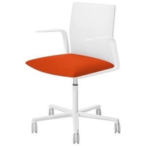 Arper, Sessel mit Rollen Kinesit metall textil weiß rot - Arper weiß en metall, Sessel mit Rollen Kinesit metall textil weiß rot - Arper rot en textil