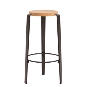 TIPTOE, Big Lou Barhocker / H 76 cm - Stahl & Eiche - TIPTOE holz natur/metall en metall/holz, Barhocker Big Lou holz holz natur metall / H 76 cm - Stahl & Eiche - TIPTOE metall en holz