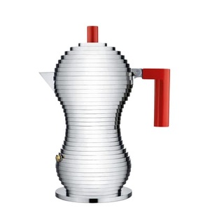 ALESSI, Alessi Pulcina Espressomaschine h 20, italienischer Kaffeebereiter Pulcina rot metall / für Induktionsherde - fasst 3 Tassen - Alessi metall en metall