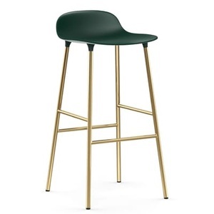 Normann Copenhagen, Normann Copenhagen Form Barhocker, Barhocker Form metall plastikmaterial grün gold / H 75 cm - Stuhlbeine Messing - Normann Copenhagen gold en plastikmaterial