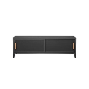 Tolix, B2 Bas Perforé TV Möbel / 120 x H 51 cm - Griffe aus Eiche - Tolix grau en metall, TV Möbel B2 Bas Perforé metall grau / 120 x H 51 cm - Griffe aus Eiche - Tolix grau en metall