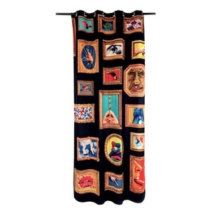 Seletti, Toiletpaper - Frames Vorhang / 280 x 140 cm - Polyester - Seletti schwarz en textil, Vorhang Toiletpaper - Frames textil schwarz / 280 x 140 cm - Polyester - Seletti schwarz en textil
