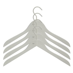 Hay, HAY Soft Coat Kleiderbügel 4er-Set grau schmal, Kleiderbügel Soft Coat holz grau schmal / 4er-Set - Hay grau en holz
