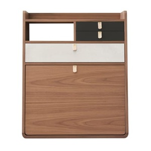 Harto, Gaston Wand-Schreibtisch / L 60 x H 72 cm - Nussbaum - Hartô grau/holz natur en holz, Wand-Schreibtisch Gaston grau holz natur / L 60 x H 72 cm - Nussbaum - Hartô holz natur en holz
