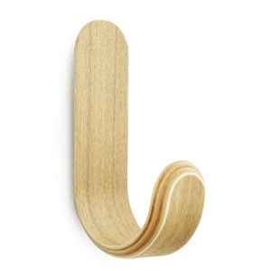 Normann Copenhagen, Normann Copenhagen Curve Wandhaken, Wandhaken Curve holz natur - Normann Copenhagen holz natur en holz