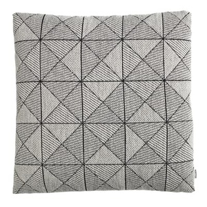 Muuto, Muuto Tile Kissen schwarz-weiß, Kissen Tile textil weiß schwarz / 50 x 50 cm - Muuto schwarz en textil