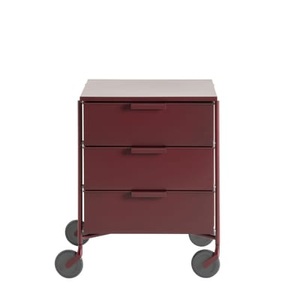 KARTELL, KARTELL - Beistellmöbel MOBIL MAT - Metall - AZ / blau - 49/47.5/63 cm, Rollcontainer Mobil plastikmaterial violett / 3 Schubladen - Version mattlackiert - Kartell violett en plastikmaterial