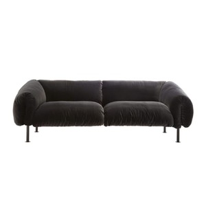 Zanotta, Za:Za Sofa / L 240 cm - Velours - Zanotta schwarz en textil, Sofa Za:Za textil schwarz / L 240 cm - Velours - Zanotta schwarz en textil