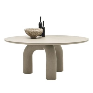 Mogg, Runder Tisch Elephante holz stein beige / Ø 160 cm - Mogg beige en holz, Runder Tisch Elephante stein beige / Ø 160 cm - Mogg beige en stein