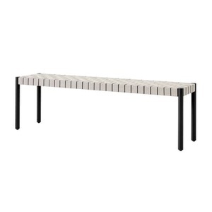&tradition, Betty TK5 Bank / L 157 cm - Leinengurte - &tradition schwarz en textil/holz, Bank Betty TK5 textil holz schwarz / L 157 cm - Leinengurte - &tradition schwarz en holz