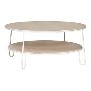 Harto, Eugénie Large Couchtisch / Eiche - Ø 90 - Hartô weiß/holz natur en holz, Couchtisch Eugénie Large weiß holz natur / Eiche - Ø 90 - Hartô holz natur en holz